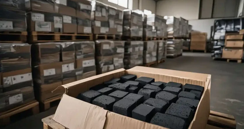 bulk supply of shisha charcoal coconut briquettes in warehouse boxes