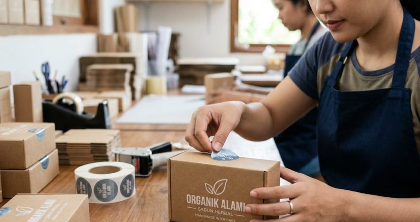 cara membuat segel kemasan rapi